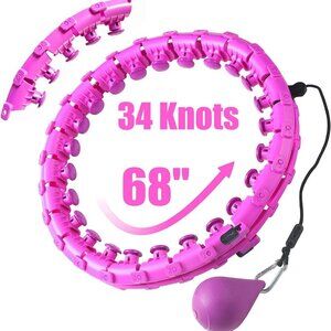 34 Knots Weighted Workout Hoop Plus Size, Smart Waist Exercise Ring for Adults